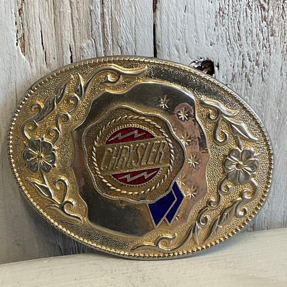 Vintage Chrysler Belt Buckle Automobile Retro Car Memorabilia Autogear - Picture 1 of 4